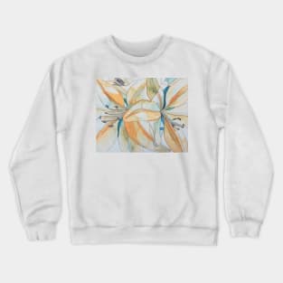 Pale orange lilies watercolour painting Crewneck Sweatshirt